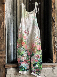 Printed Retro Wide-leg Women's Jumpsuit