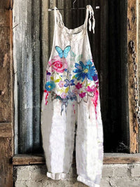 Sweet Little  Print Retro Wide-leg Women's Jumpsuit