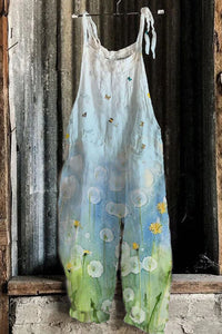 Sweet Little  Print Retro Wide-leg Women's Jumpsuit