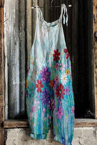Sweet Little  Print Retro Wide-leg Women's Jumpsuit