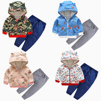 Children's Crystal Velvet Zipper Baby Two-piece Suit