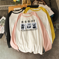 Spring And Autumn Loose Large Size Wild Fashion Personality Stitching Top Bottoming Shirt