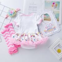 Romper Dress Cotton Embroidered Candy One-piece Dress Bib Socks Set