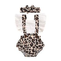 Summer Children's Clothing New Girls Romper Two-piece Turban