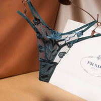 Sexy Embroidered Mesh Ladies Thong