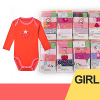 Redkite Class A Baby One-piece 5-piece Pack Cute Embroidered Shoulder Button Triangle Long Sleeve Romper Climbing