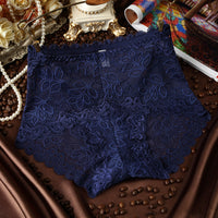 Sexy Transparent Lace Ladies High-waist Panties, Abdomen Large Version Briefs, Cotton Crotch
