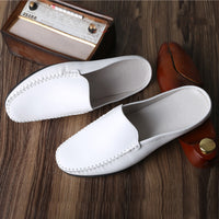 Summer Fashion Casual Men's Slippers, Soft Leather Soft Sole Baotou Half Slippers