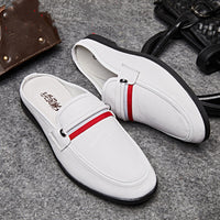 Summer Fashion Casual Men's Slippers, Soft Leather Soft Sole Baotou Half Slippers