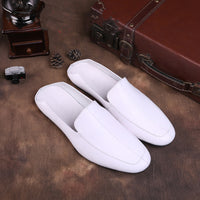 Summer Fashion Casual Men's Slippers, Soft Leather Soft Sole Baotou Half Slippers