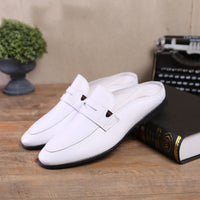 Summer Fashion Casual Men's Slippers, Soft Leather Soft Sole Baotou Half Slippers