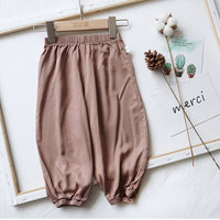 Baby Anti Mosquito Pants Summer Thin Boys'' Summer Clothes Ice Silk Cotton Hemp Lantern Pants Women''s Baby Rayon Air Conditioning Pants