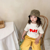 Boys And Girls Baby Cartoon Cute Print Short-sleeved Children's Shirt BOBO Series T-shirt