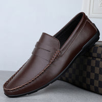 Peas Shoes Men's Wholesale British Driving Toe Layer Cowhide Pedal