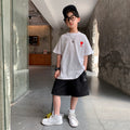 Sports Net Red Tide Brand Short-sleeved Shirt, Large Children's Casual Shorts Two-piece Suit