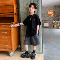 Sports Net Red Tide Brand Short-sleeved Shirt, Large Children's Casual Shorts Two-piece Suit
