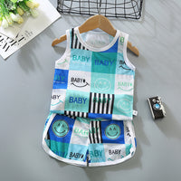 Children's Thin Hollow Vest Set, Mesh And Breathable Sleeveless Two-piece Suit