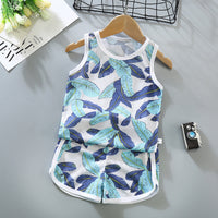 Children's Thin Hollow Vest Set, Mesh And Breathable Sleeveless Two-piece Suit