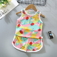 Children's Thin Hollow Vest Set, Mesh And Breathable Sleeveless Two-piece Suit