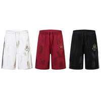 Badge Embroidered Waste Soil Style Casual Shorts
