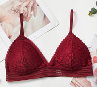 French underwear women's thin steel bra without steel ring flat chest