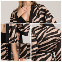 Autumn Chiffon Pajamas For Women Long-sleeve Zebra-patterned Breathable Design