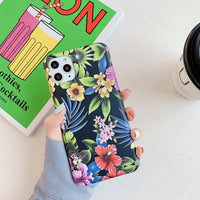 Retro literary flower leaf phone case