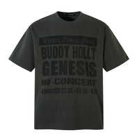 Street Letters Printed Cotton Short Sleeve Loose