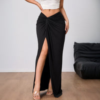 Women's High-end Elegant Skirt, Autumn And Winter New High-waist Slit Midi Skirt