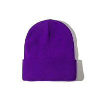 Pure color warm knitted hat