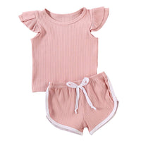 Flying Sleeve T-Shirt Shorts Sports and Leisure Two-Piece Suit