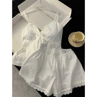 New Sexy Bow-Knot Lace Trim Loungewear Set