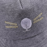 Cat Children Hat Hairball Baby Double Sided Woolen Cloth Sun Hat