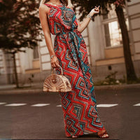 Neck-hanging Sleeveless Waist-cinching Figure-flattering Dress For Women