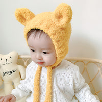 Cute warm Plush knitted hat with ear protection