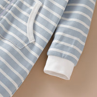 Blue cotton stripe jumpsuit