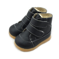 Children's round toe leather boots