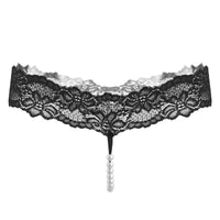 Pure Color Sexy Lace T-Pants, Pearl Massage Panties, Ladies Transparent Sexy