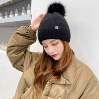 All-match Biker Plus Velvet Warm And Windproof Knitted Woolen Hat