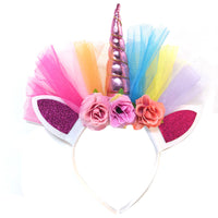 Princess Rainbow Mesh Unicorn Flower Girl Dress