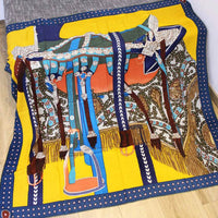 Vintage printed silk cashmere scarf shawl