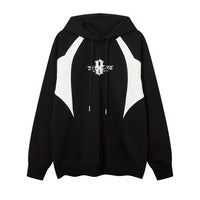 Color Contrast Patchwork Alphabet Plus Velvet Sweater Men