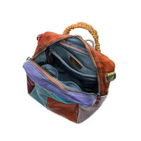 Mens Patchwork ColorBlock EthnicStyle Backpack