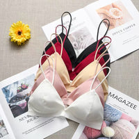 Summer Ladies Ice Silk Wrapped Chest French Triangle Cup With Chest Pad