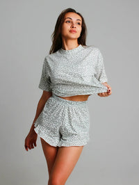 Women's Short-Sleeve Short-Shorts Sleepwear Set For Foreign Trade