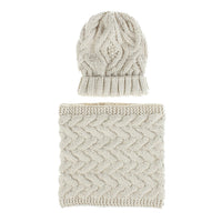 Two-piece knitted hat hat bib set