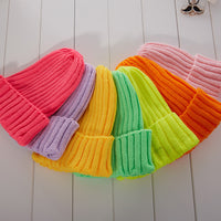 Lovers knitted hat candy color
