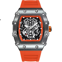 Mens Casual Sport Hollow Barrel-Shaped Quartz Watch