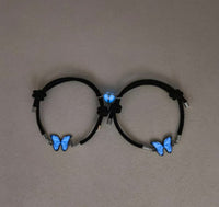 Blue Luminous Smart Butterfly Mori Style Aurora Clavicle Chain Butterfly Necklace For Women