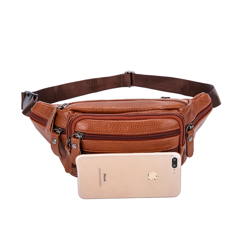 Fashion New Men's Leather Belt Bag Messenger Bag